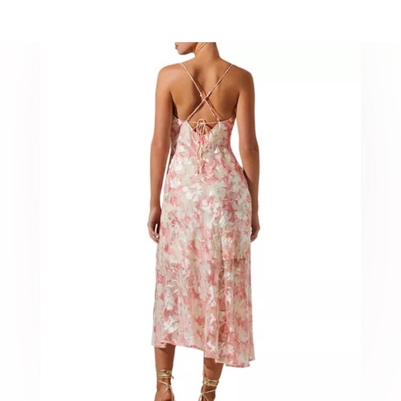 Astr Pink Floral Backless Dress - Picture 1 of 3
